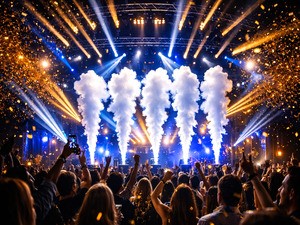 Efeito de fumaça CO2 jet para festa de formatura - Padoma Eventos