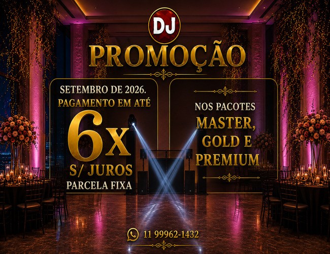 Promoção Setembro 2026, 6x sem juros - Padoma Eventos