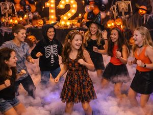 Efeito de fumaça gelo seco para festa Halloween - Padoma Eventos