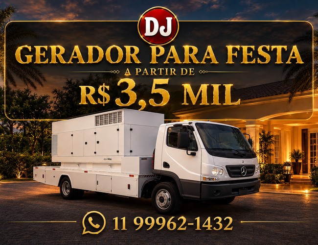 Gerador super silenciado para festas e eventos R$ 3,5 mil - Padoma Eventos