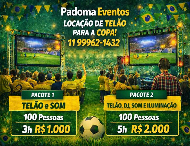 Preço de locação de telão para a copa do mundo em São Paulo - Padoma Eventos