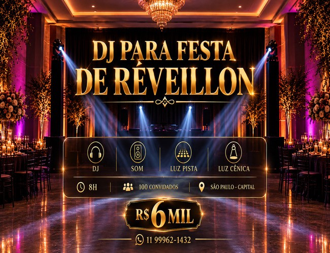 preço de dj para 8h de festa Réveillon em São Paulo a partir de R$ 6 mil - Padoma Eventos